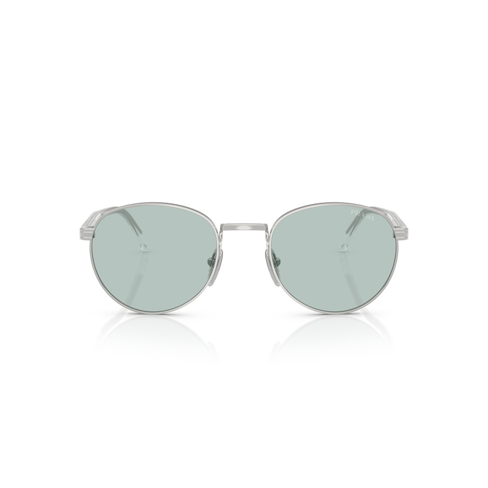 PRADA 0pr B51s Polished Silver Metal Frame Sunglasses
